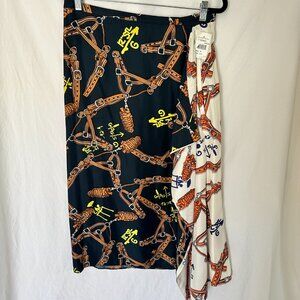 NWT Tibi Asymmetric Silk Midi Panel Skirt sz 10